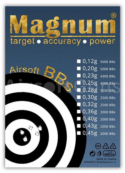 Kuličky 6mm 0,40g, 2000 ks, Magnum