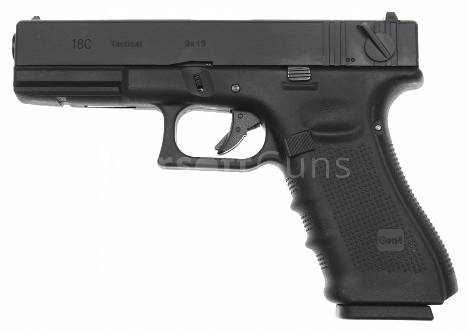 Glock 18C, rám gen. 4, Black, GBB, WE