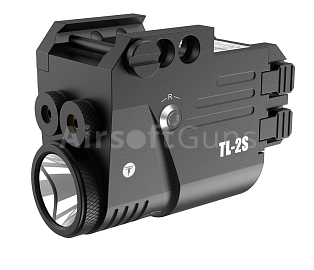 Taktická svítilna TL-2S, 500 lm, laser, černá, T-Eagle