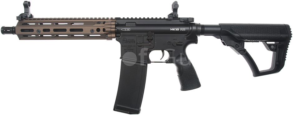 EMG Daniel Defense DD4 MK18 RIII, 10.3 Inch, Black/FDE Two Tone, Cyma Platinum, CM.105A