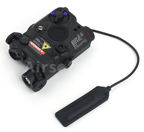 Box AN/PEQ 15, LED svítilna, zelený laser, černý, WADSN