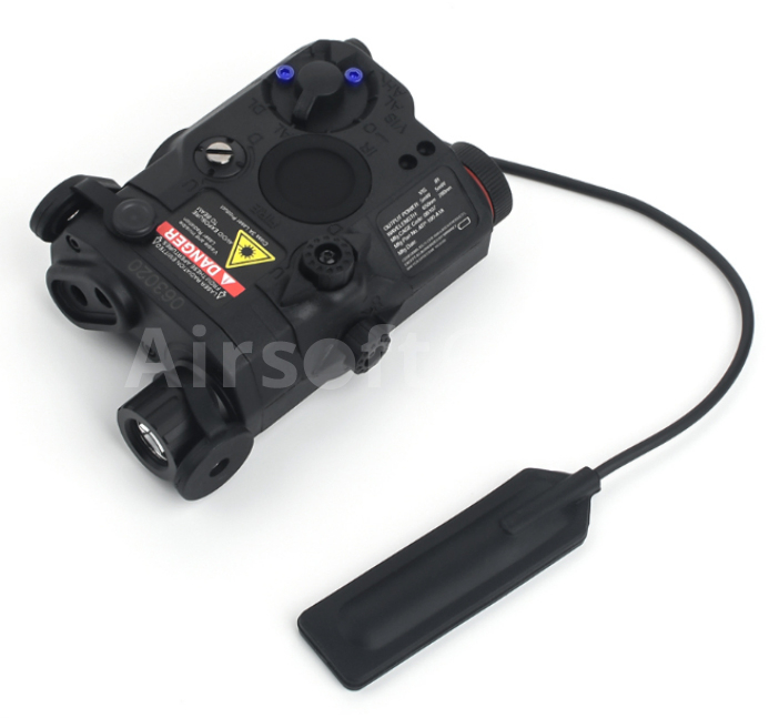 Box AN/PEQ 15, LED svítilna, zelený laser, černý, WADSN