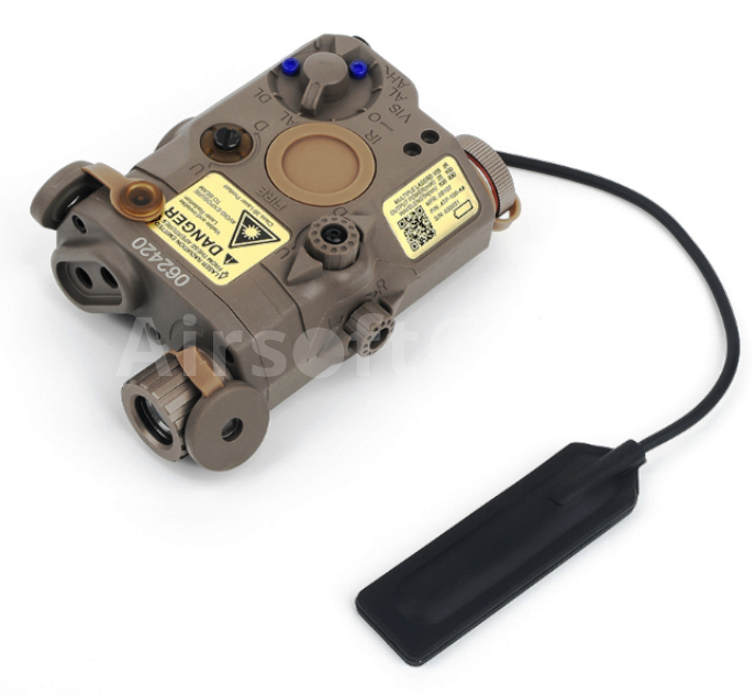 Box AN/PEQ 15, LED svítilna, zelený laser, TAN, WADSN