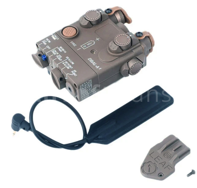Box PEQ DBAL-A2, LED svítilna, zelený laser, TAN, WADSN